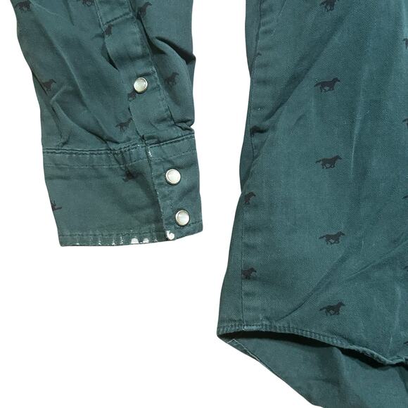 Vintage Roper Western Cowboy Pearl Snap Pattern Long Sleeve Shirt - Picture 2 of 5